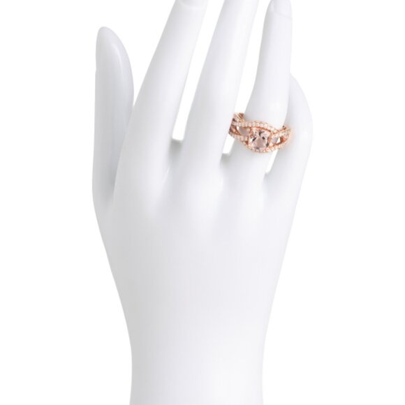 LE VIAN Made In Thailand 14kt Rose Gold Peach Morganite Ring - Picture 2 of 3